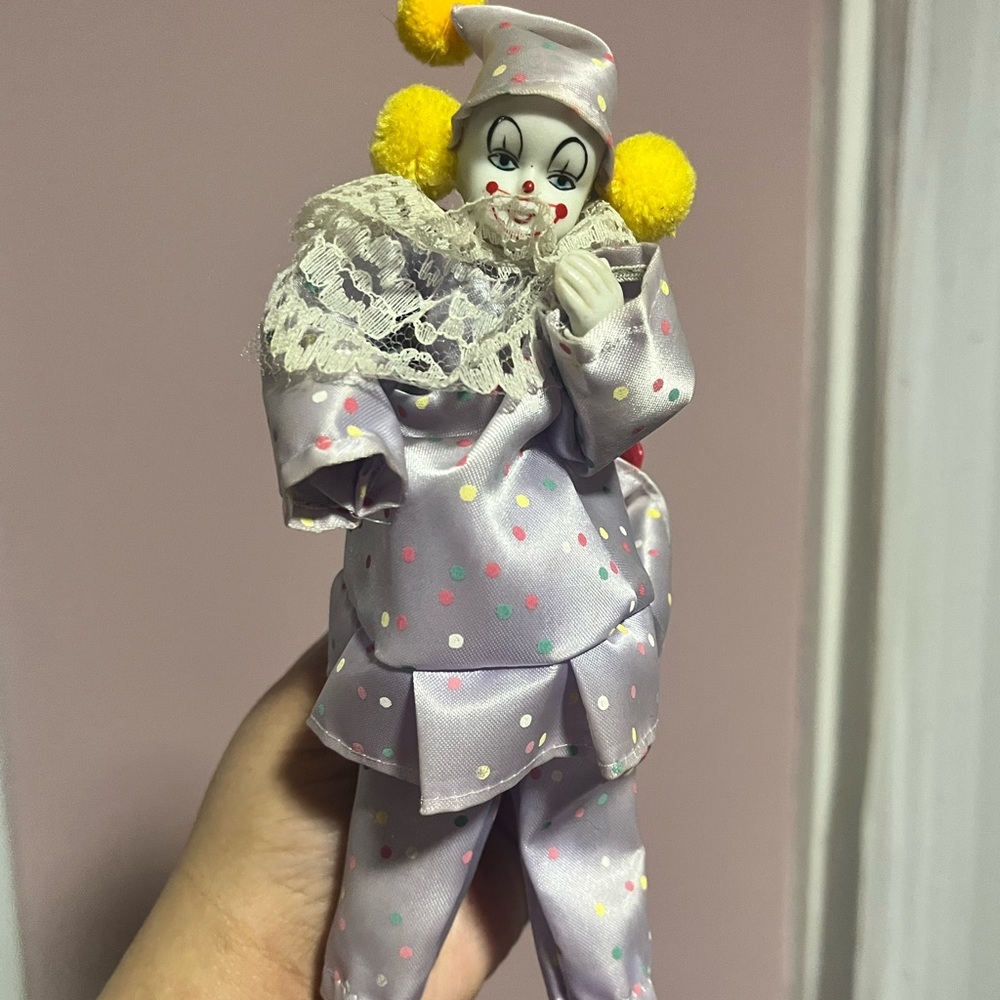 Colorful Ceramic Clown Figurine